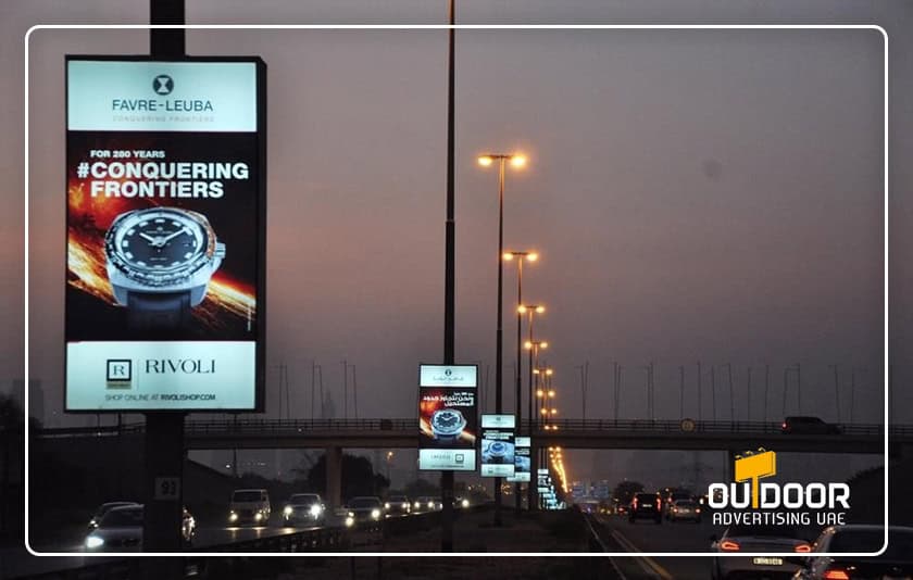 Lamppost Advertising on Al Khail Road Dubai