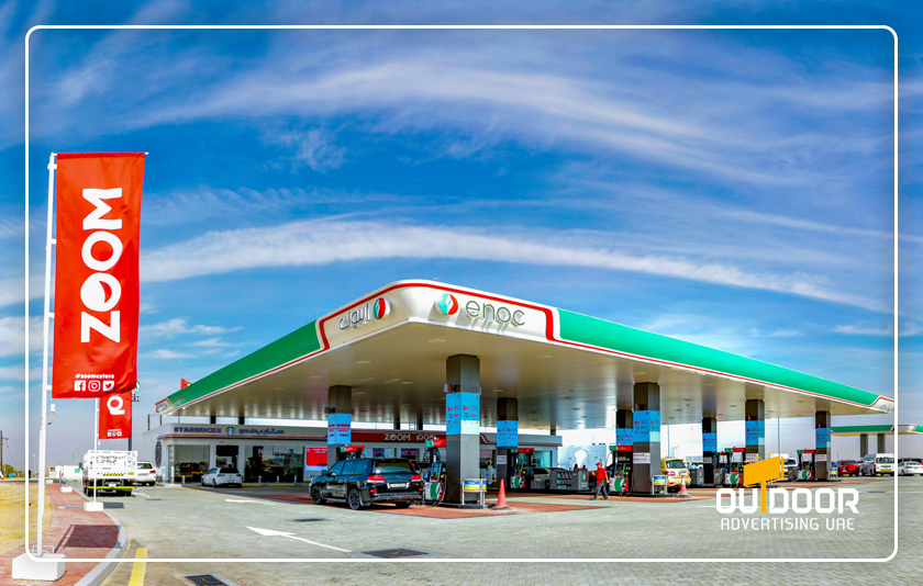 ENOC Gas Station Advertising in Dubai, High-Impact Fuel Station Media