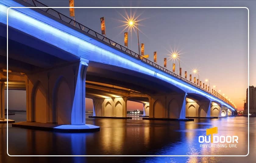 Outdoor Advertising on Al Maktoum Bridge Dubai, High-Traffic OOH Media