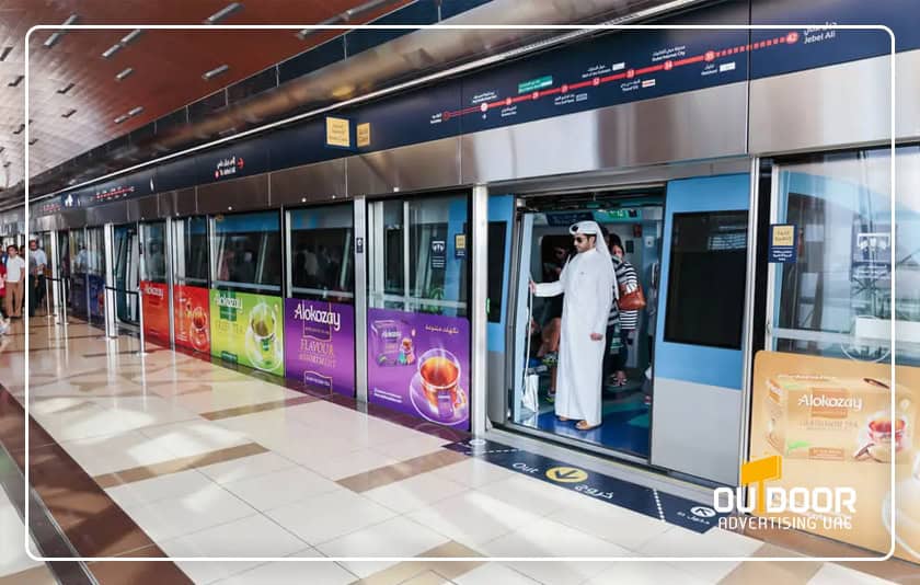 Dubai Metro Advertising, Train Wraps, Station Branding & DOOH Media