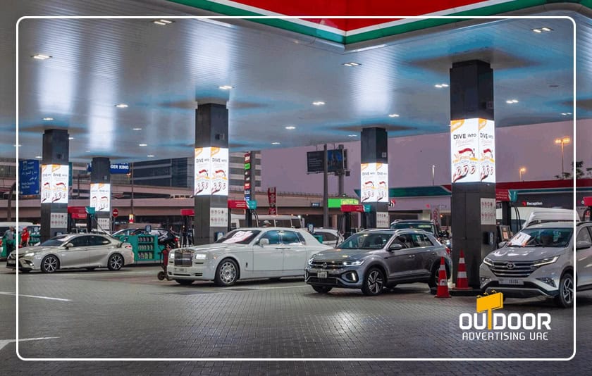 Petrol & Gas Station Advertising in Dubai & UAE, Forecourt, Pump, LED & Convenience Store