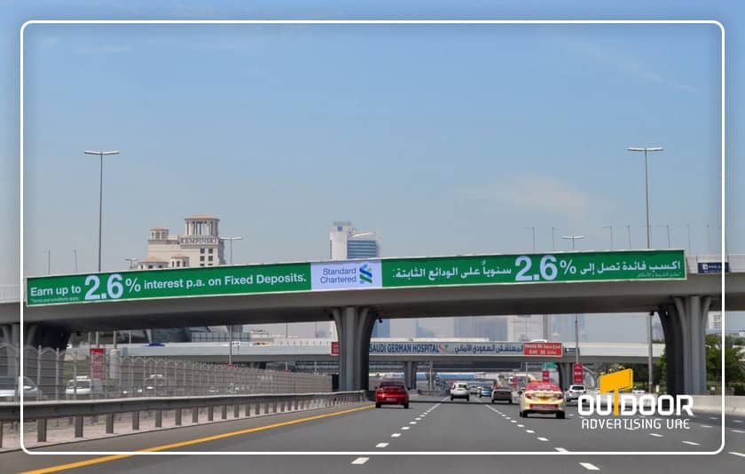 Bridge Advertising on Sheikh Zayed Road Dubai